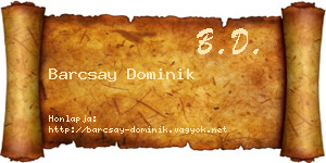 Barcsay Dominik névjegykártya